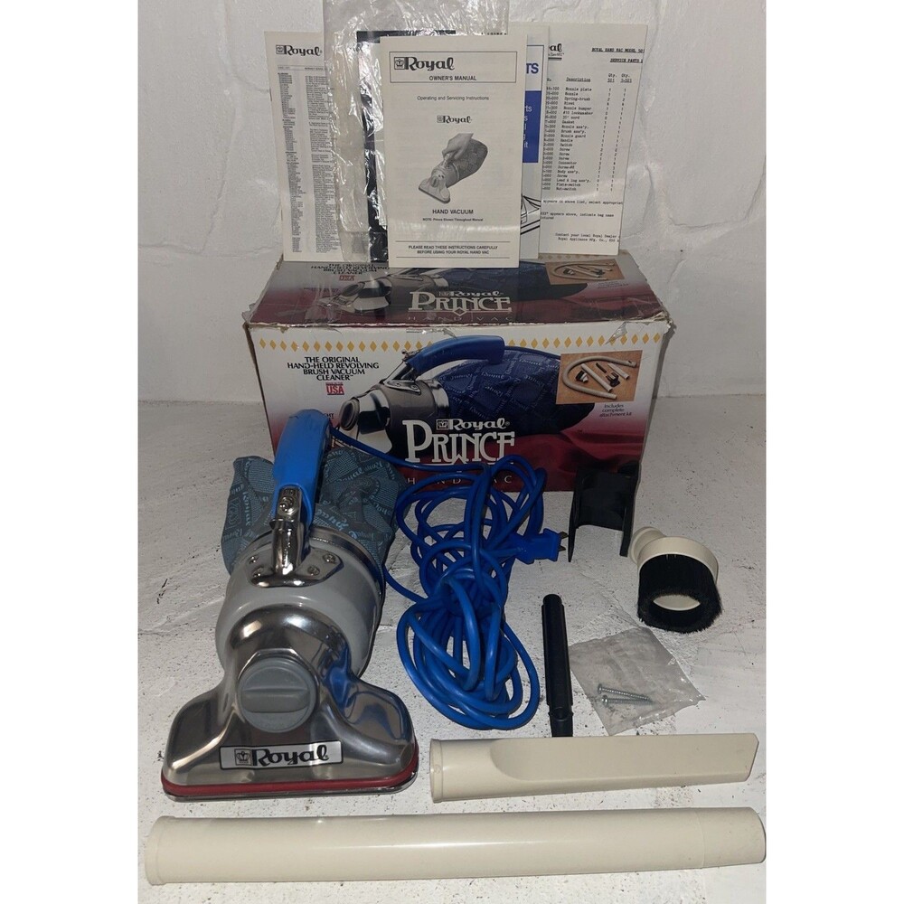 VINTAGE ROYAL PRINCE MODEL 501 HAND VACUUM REVOLVING BRUSH, 1.8 AMPS,